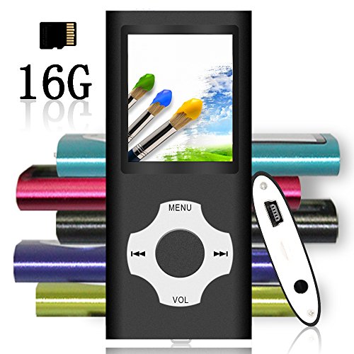 Product Cover Tomameri - Portable MP3 / MP4 Player with Rhombic Button, Including a 16 GB Micro SD Card and Support Up to 64GB, Compact Music, Video Player, Photo Viewer Supported - White-with-Black