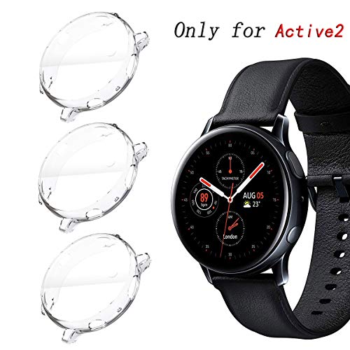 Product Cover KPYJA for Samsung Galaxy Watch Active 2 40mm Screen Protector, All-Around TPU Anti-Scratch Flexible Case Soft Protective Bumper Cover for Galaxy Watch Active 2 Smartwatch (Clear/Clear/Clear, 40mm)