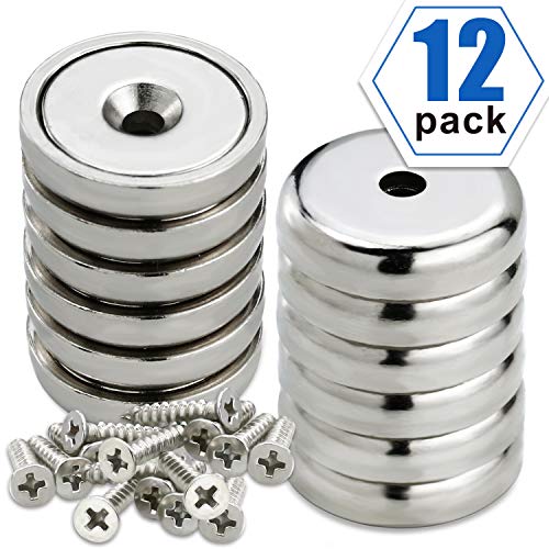 Product Cover LOVIMAG Cup Magnets, Industrial Strength Round Base Magnets, 60 lbs Holding Force, Pack of 12