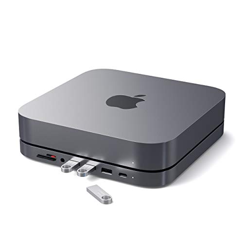 Product Cover Satechi Type-C Aluminum Stand & Hub - USB-C Data Port, Micro/SD Card Readers, USB 3.0 & Headphone Jack Port - Compatible with Mac Mini (2018 & Later)