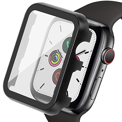 Product Cover Ritastar for Apple Watch Case 42mm with Screen Protector Series 3/2/1,Thin Plating Metal Cover Bumper and Hard PET Protective Film,High Sensitive Touch,Impact Resistant,No Bubble,Full Coverage,Black