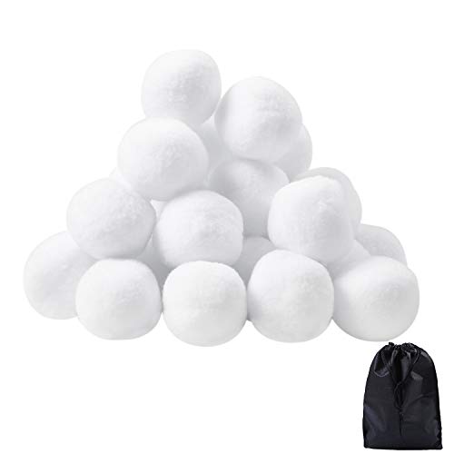 Product Cover URATOT 30 Pack Indoor Snowball Fight Fake Snowball Soft and Realistic with Bags for Kids Adults Winter Games(30, 7.5cm)