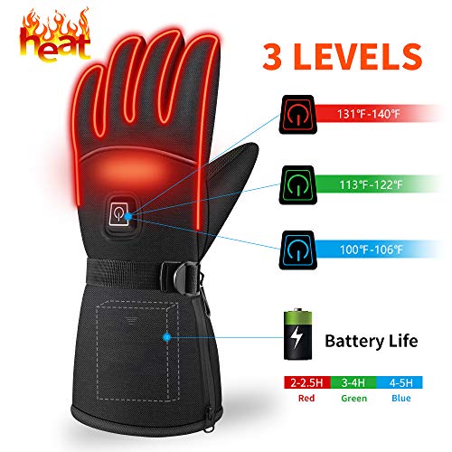 Product Cover JIMOTEK Winter Heated Gloves,Men Women Camping Hand Warmers Heating Gloves,Waterproof 3 Levels Temperature Control Hand Warmers for Outdoor Cycling Skiing Skating Hiking Best Winter Gifts