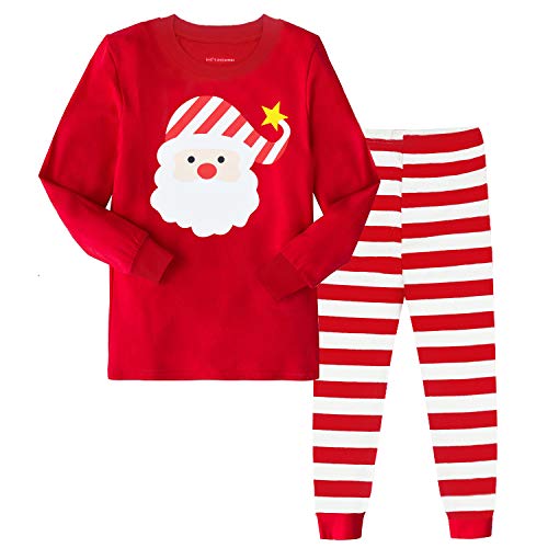 Product Cover Hycles Christmas Pajamas Sets for Little Big Girls Boys Santa Claus Sleepwear Cotton Kids PJS for 2-12 Years Toddler Kids (Christmas/Santa Claus Red, 3T)