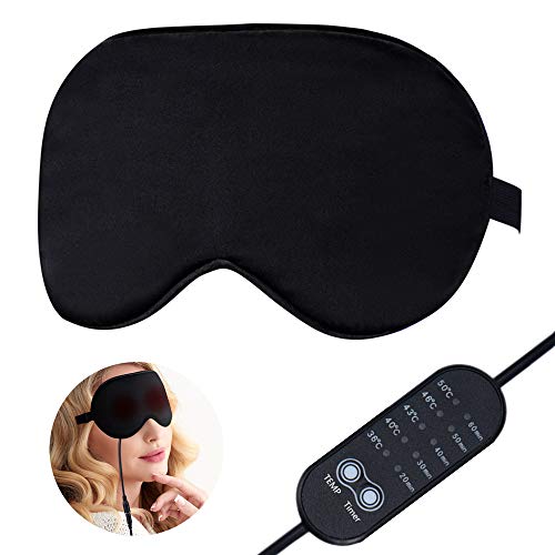 Product Cover Heated Eye Mask for Puffy Eyes, Silk Electric Warming Eye Compress Mask Cover for Relief of Irritated Eyes Dry Eyes