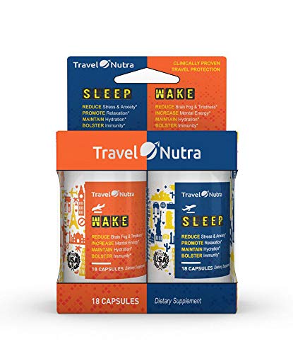 Product Cover TravelNutra Jet Lag Prevention Dietary Supplement Sleep & Wake Combo Pack, 36 Capsules