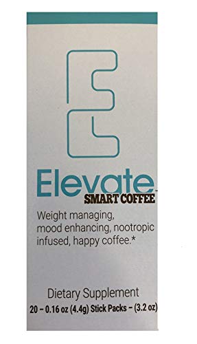 Product Cover Elevacity Elevate Smart Coffee Individually wrapped single serving packets- 20 packs, 10 Calories & 130 milligrams Caffeine/Serving- New Improved Formula