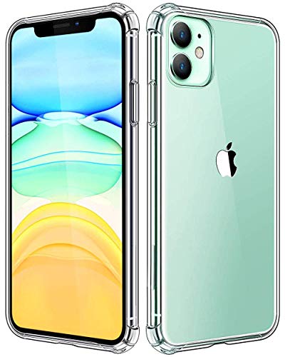 Product Cover KUMEEK iPhone 11 Case, Clear Protective [Anti-Yellowing] Ultra Hybrid Flexible Slim Lightweight TPU Bumper Cases for 6.1 inch 2019 iPhone 11-Crystal Clear