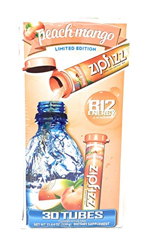 Product Cover Zipfizz Energy Drink Mix, Hydration with B12 and Multi Vitamins, Peach Mango, 30 Count