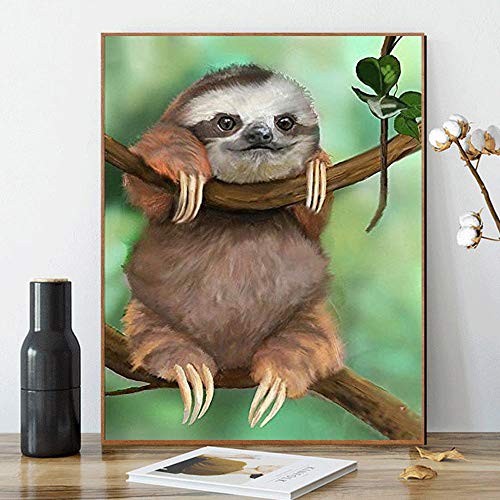 Product Cover Kimily DIY Paint by Numbers for Adults Kids Sloth Paint by Numbers DIY Painting Acrylic Paint by Numbers Painting Kit Home Wall Living Room Bedroom Decoration Tree Sloth