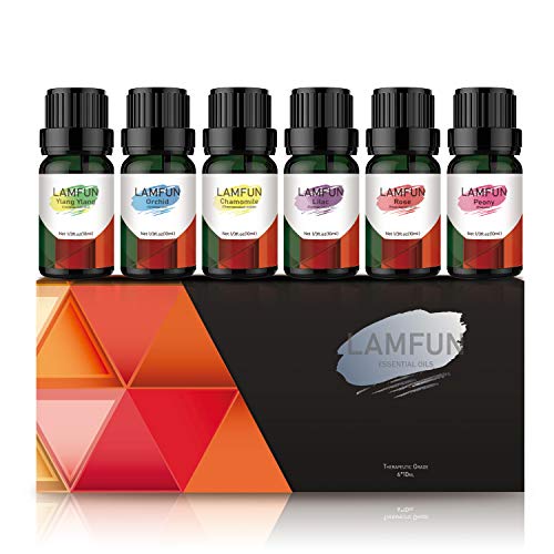 Product Cover LamFun Essential Oils Set, Floral Garden Top 6 Aromatherapy Essential Oils Gift Kit (Lilac, Rose, Peony, Ylang Ylang, Orchid, Chamomile) 6 x 10 ml