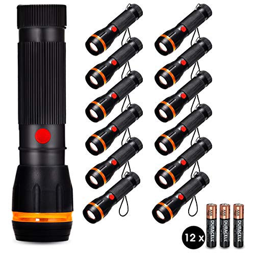 Product Cover JandCase Mini LED Flashlight Set, 12 Pack, 36 AAA Batteries are Included, Ideal for Camping, Class Teaching, Wedding Favor