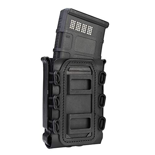 Product Cover Risunpet 5.56mm 7.62mm Tactical Magazine Pouch Hunting Airsoft Shooting Molle Fastmag Softshell Mag Carrier Bag for M4 M16 AK Mag(Classic Black)
