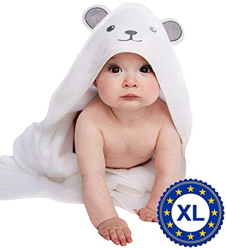 Product Cover X - Large Bamboo Bath Towel for Toddler and Kids - 37.5 x 37.5 inches - Hooded Bath Towels with Ears for Babies - Super Absorbent - Perfect Baby Shower Gift - 1-6 Year