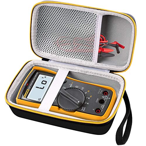 Product Cover Hard Case for Fluke 117/115/116 Electricians True RMS Digital Multimeter, Protective Carrying Storage Bag with Accessories Mesh Pocket, By COMECASE