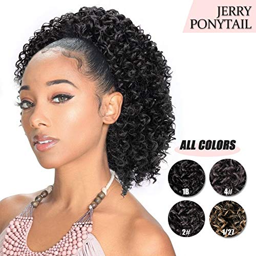 Product Cover AISI BEAUTY Short Afro Curly Ponytail Hair Piece for African American Black Women Ponytail Extension Afro Drawstring Curly Ponytail for Women (1B#)