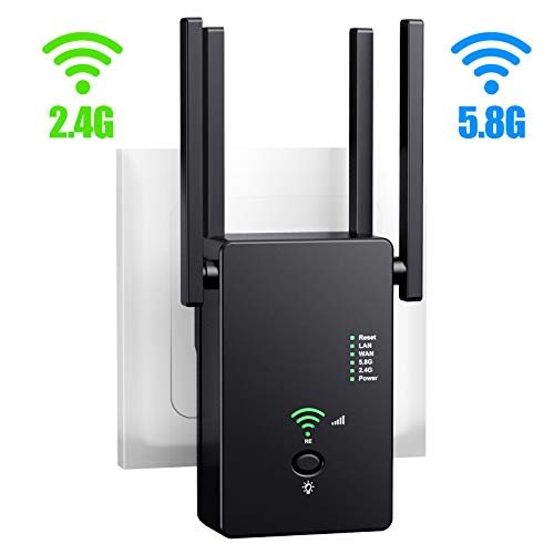 Product Cover URANT WiFi Range Extender | Up to 1200Mbps |WiFi Repeater, Internet WiFi Booster, Access Point, 2.4 & 5.8GHz Dual Band WiFi Extender| Extend WiFi Signal to Smart Home & Alexa Devices.