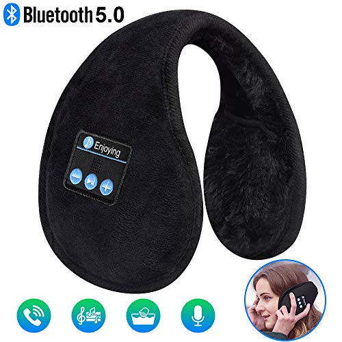 Product Cover Bluetooth Ear Muffs Headphones Ear Warmers, EverPlus Unisex Fordable Ear Warmers, Gift for Men Women Kids Christmas, Bluetooth 5.0 Wireless Music Earmuffs Headsets with Microphone for Winter Outdoor