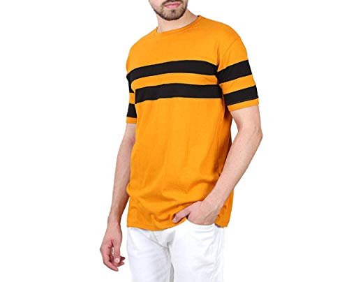 Product Cover 45 DEGREE Mens Cotton Tshirt (Large) (Large, Yellow)