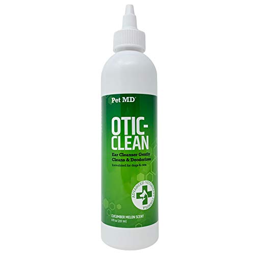 Product Cover Pet MD Otic Clean Dog Ear Cleaner for Cats and Dogs - Effective Against Infections Caused by Mites, Yeast, Itching and Controls Odor - 8 oz (Cucumber Melon)