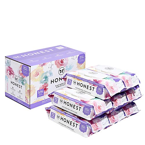 Product Cover The Honest Company Designer Baby Wipes | Rose Blossom | Over 99 Percent Water | Pure & Gentle | Plant-Based | Fragrance Free | Extra Thick & Durable Wet Wipes | 576 Count