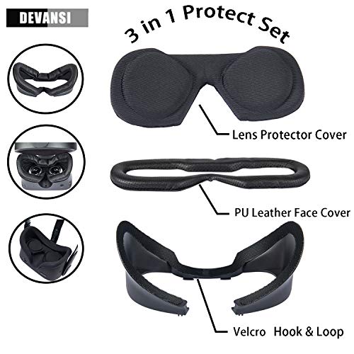 Product Cover VR Face PU Leather Facial Interface Foam Cover Pad Replacement & Lens Protect Cover Dust Proof Cover Anti-Dust Lens Protector for Oculus Rift