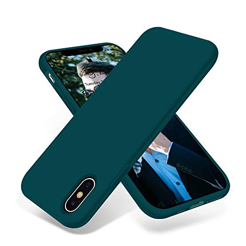 Product Cover OTOFLY iPhone Xs Max Case,Ultra Slim Fit iPhone Case Liquid Silicone Gel Cover with Full Body Protection Anti-Scratch Shockproof Case Compatible with iPhone Xs Max, [Upgraded Version] (Teal)