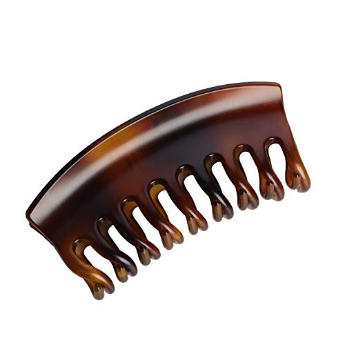 Product Cover DEEKA 4 Inches Large Hair Claw Clips Thick Long Hair Clips Resin Plastic Fashion Stylish Hair Grips Hair Barrettes for Women -Brown