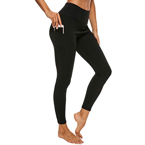 Product Cover Womens Tummy Control Yoga Pants with Pockets 7/8 Length Workout Leggings for Women Butt Lift Worout Pants