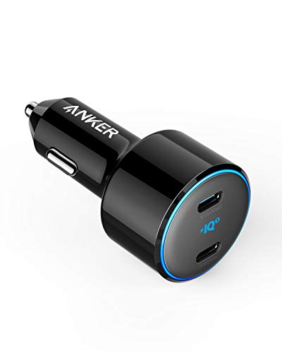 Product Cover USB C Car Charger, Anker 48W 2-Port PIQ 3.0 Fast Charger Adapter, PowerDrive+ III Duo with Power Delivery for iPhone 11/11 Pro/11 Pro Max/XR/XS/X, Galaxy S10/S9, Note 9, Pixel 3/2, iPad Pro and More