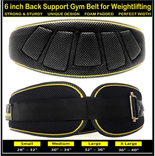 Product Cover Xtrim Dura Belt-6 inch-Contoured and Ultra-Light Foam Core Weightlifting Belt for Stabilizing Back Support-Best for Cross fit-Power Lifting-Squat-Dead Lift-Gym Workouts-Injury Prevention