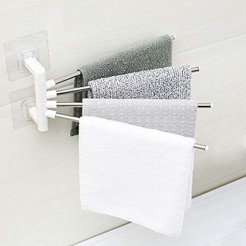 Product Cover Rylan 4 Bar Stainless Steel Towel Rack with Rod for Bathroom/Kitchen (Large; White)