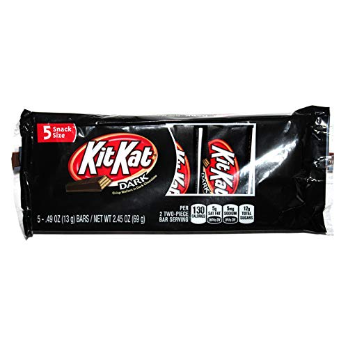 Product Cover Hershey (1) Pack Kit Kat Dark - Crisp Wafers in Dark Chocolate - 5pc Individually Wrapped Snack Size Halloween Candy Bars - Net Wt. 2.45 oz