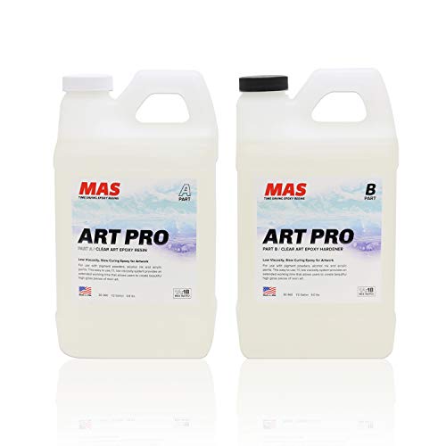 Product Cover MAS Art Pro Epoxy Resin & Hardener | Two Part Art Resin Features UV Inhibition, Longer Working Time, Special Formulation for Resin Art | Professional Grade Crystal Clear Epoxy Resin (2 Quart)