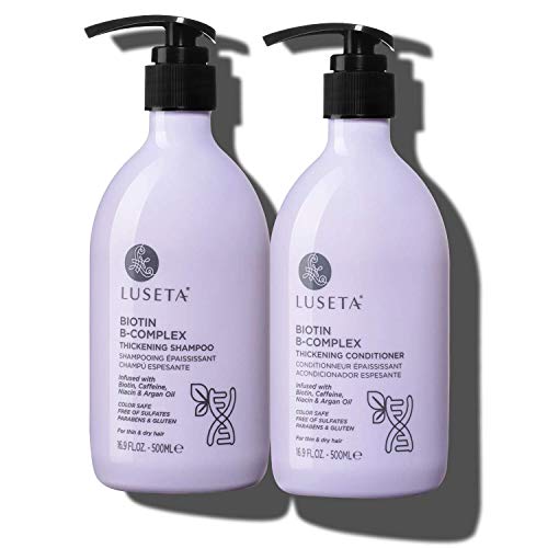 Product Cover Luseta Biotin B-Complex Shampoo & Conditioner Set for Hair Growth and Strengthener - Hair Loss Treatment for Thinning Hair With Biotin Caffein and Argan Oil for Men & Women - All Hair Types 2 x 16.9oz