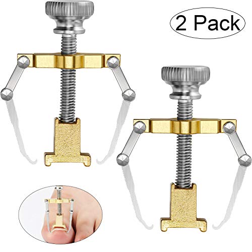 Product Cover 2 Pieces Ingrown Toenail Lifter Ingrown Toenail Tool Toe Clamp Stainless Steel Foot Care Tool for Paronychia (Gold)