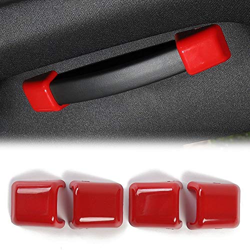 Product Cover Voodonala for Challenger Grab Handle Decoration Trim Accessories for Dodge Challenger 2015 up (Red)