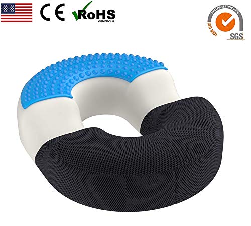 Product Cover OBLIQ Premium Donut High Density Memory Foam With Cooling Gel to Relieve Coccyx, Piles, Sciatica, fissure, fistula, hemorrhoids & Lower Back Pain (Black)