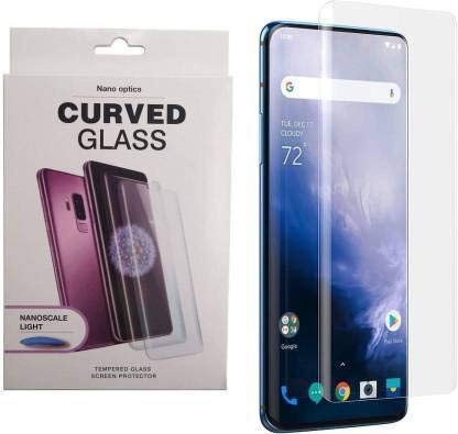Product Cover Kavacha Oneplus 7T Pro Tempered Glass, Full Adhesive UV Glue Curved Edge to Edge Full Coverage Tempered Glass Protective Cover for Oneplus 7T Pro (Oneplus 7T Pro Tempered Glass, Black)