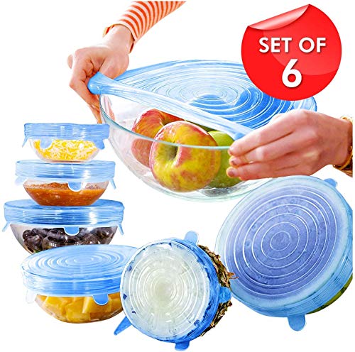 Product Cover shree krishna Silicone Stretch Lids Flexible Covers for Rectangle Round Square - Bowls Dishes Plates Cans Jars Glassware and Mugs Cover (Color May Vary)