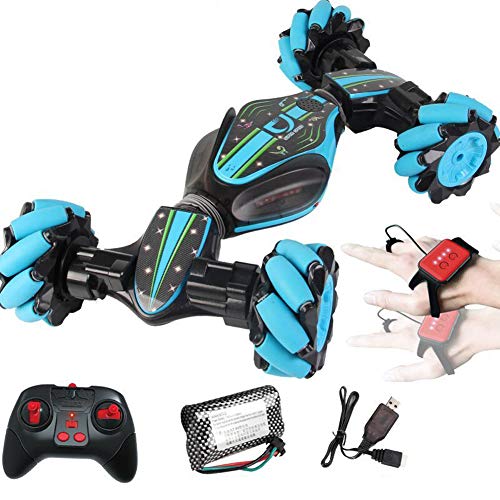 Product Cover Watch Controller Air Gesture Sensing Traverse Crab Dancing Stunt Car 2.4Ghz Racing Cars Remote Control with Four-Wheel Drive for Any Terrain (Blue)