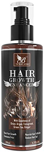 Product Cover The Body Avenue Hair Growth Enhancer Oil Nourish Hair Follicles | Promotes Hair Growth | Reduce Hair Fall | Anti Dandruff with Bhringraj, Onion, Ginger, Argan, Green Tea, Fenugreek, Gudahal 200ml