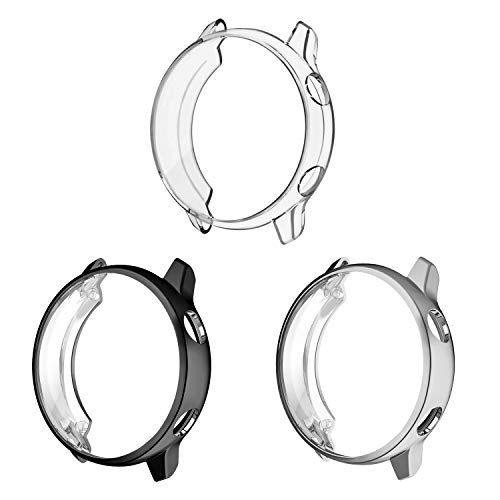 Product Cover 3 Pack - Fintie for Galaxy Watch Active 40mm Case, Premium Soft TPU Screen Protector All-Around Protective Bumper Shell Cover for Samsung Galaxy Watch Active Smartwatch (Not Fit for Active 2)