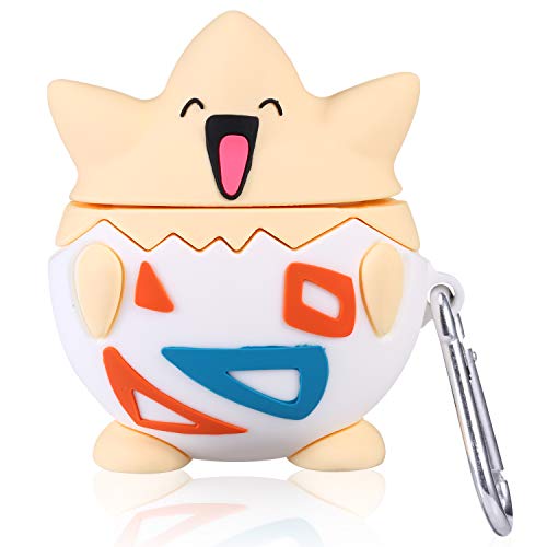 Product Cover Twinkler Togepi Compatible with Airpods 1/2 Case Silicone, Cute Cartoon 3D Animal Air pods Design Cover, Cool Fun Kawaii Fashion Funny Cases for Kids Girls Teens Boys Character Skin Keychain Airpod