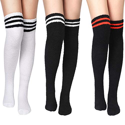 Product Cover 3 Pairs Women Knee Thigh High Stocking Warm Over Knee Sock Velvet Fuzzy Sock
