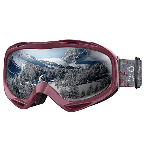Product Cover OutdoorMaster OTG Ski Goggles - Over Glasses Ski/Snowboard Goggles for Men, Women & Youth - 100% UV Protection (Map Frame + VLT 10.3% Grey Lens)