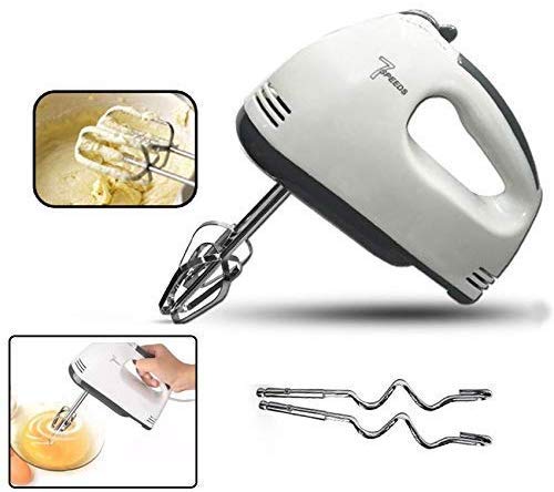 Product Cover Rylan In-Built Eject Knob and Slim Grip Easy Mix-200W Hand Mixer Blender with 7 Speed Control and Detachable Stainless-Steel Finish Beater , Whisker for Cake , Standard, Multicolour