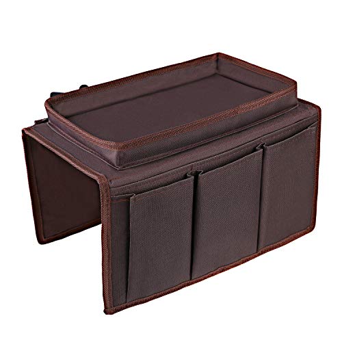Product Cover OOTSR Non-Slip Sofa Chair Organizer Holder, Couch TV Remote Storage Organizer with Pockets for Recliner Armchair Snacks Glasses Smartphone Magazines iPad