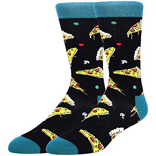 Product Cover Mens Novelty Food Pizza Crew Socks Funny Crazy Casual Cotton Socks