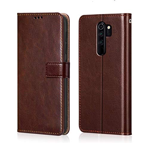 Product Cover WOW Imagine Redmi Note 8 Pro Flip Case | Premium Leather Finish | Inside TPU with Card Pockets | Wallet Stand | Shock Proof | Magnetic Closure | 360 Degree Complete Protection Flip Cover for Xiaomi Redmi Note 8 Pro - Chesnut Brown